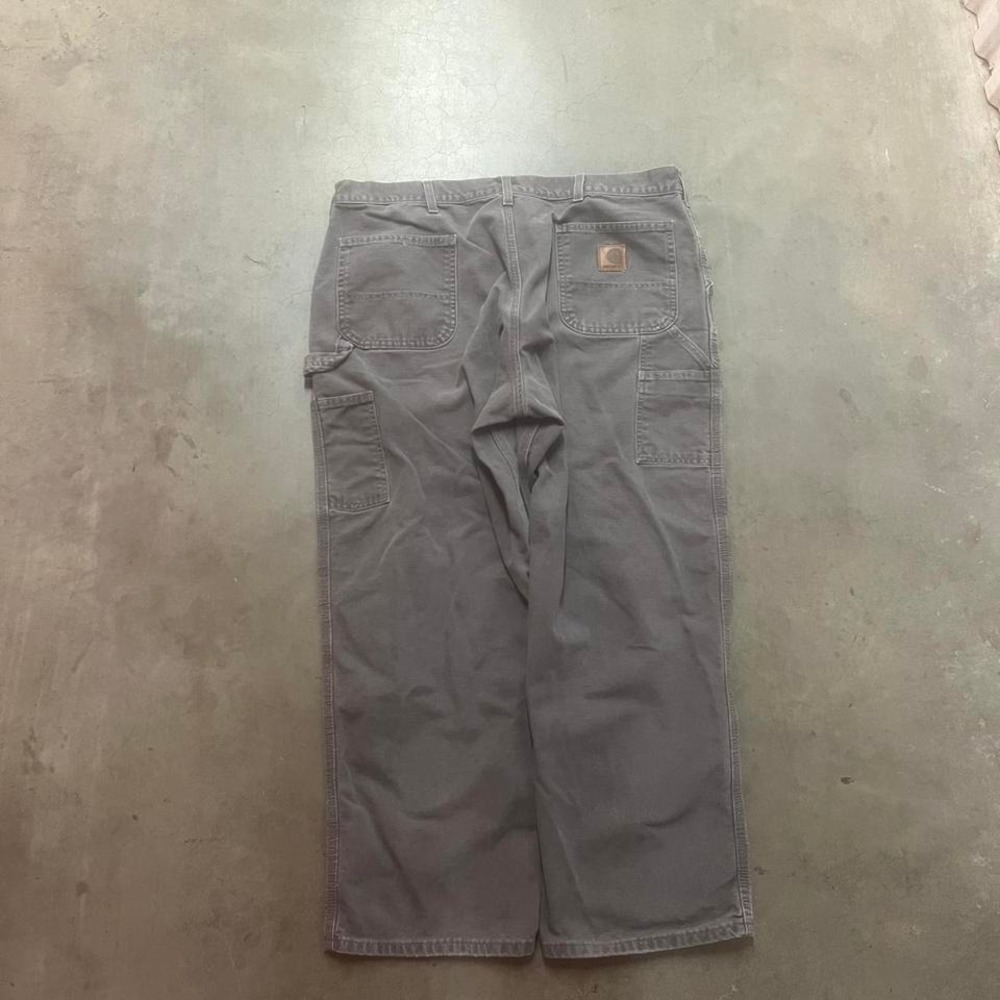 Vintage Carhartt men's grey faded workwear carpenter‎ pants loose fit 38